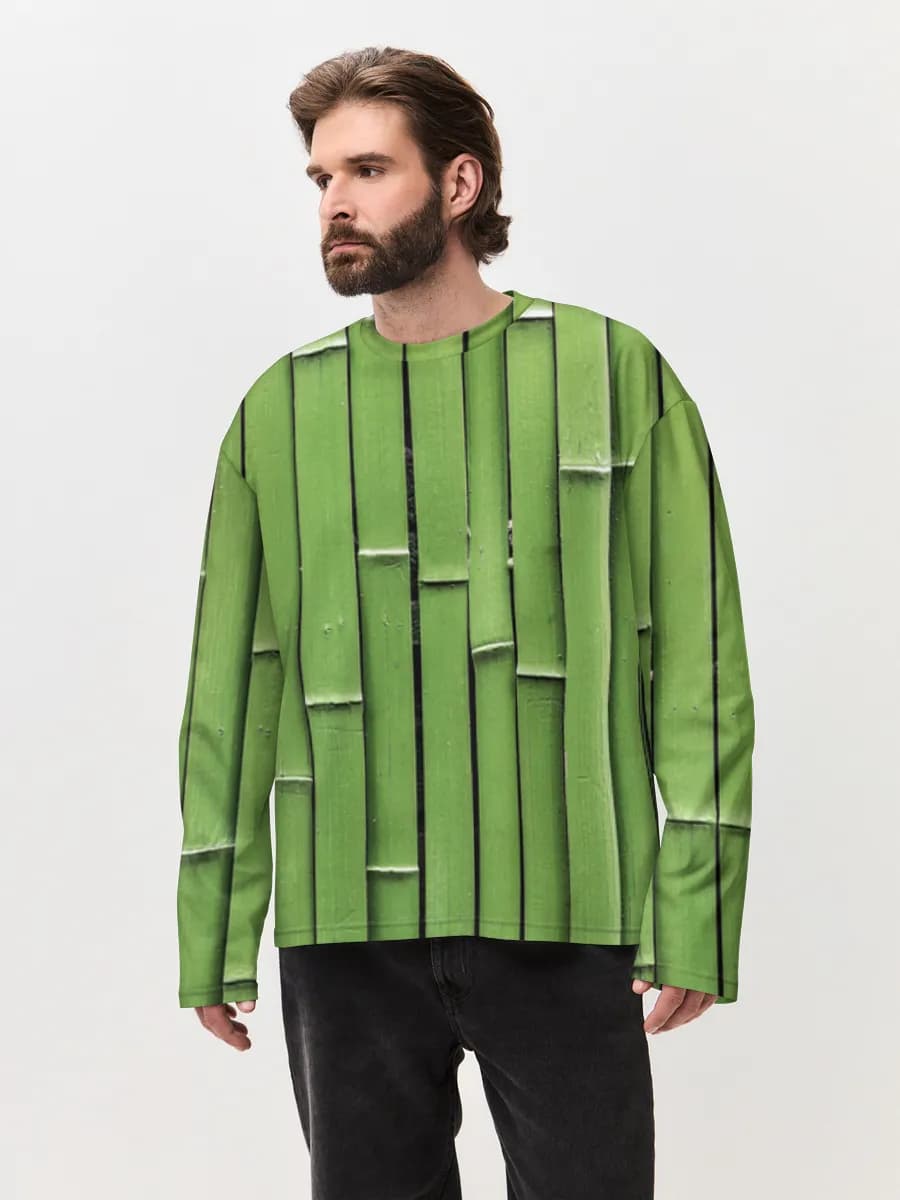 Camiseta de manga larga de algodón extragrande para hombre