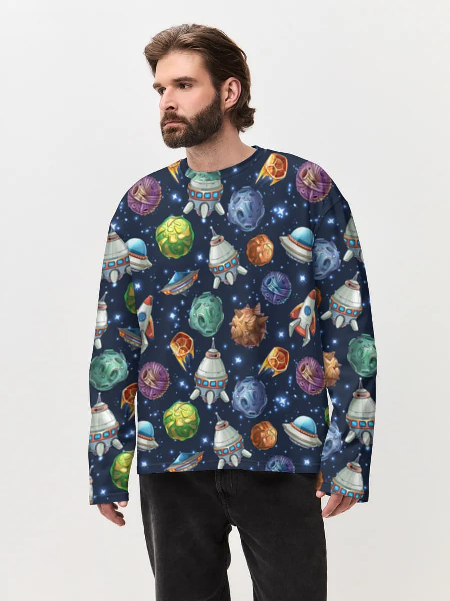 T-shirt Manches Longues Coton Oversize Homme