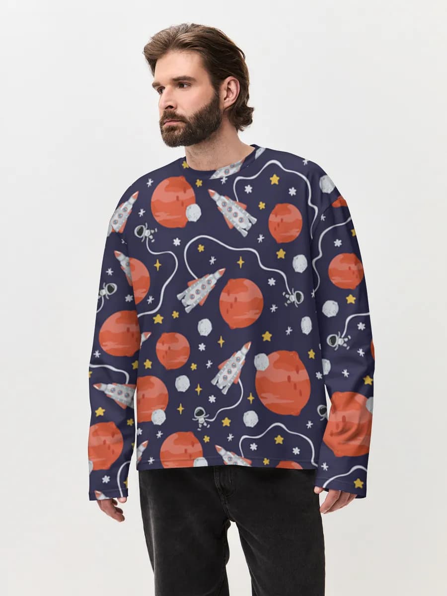Men's oversized cotton long sleeve