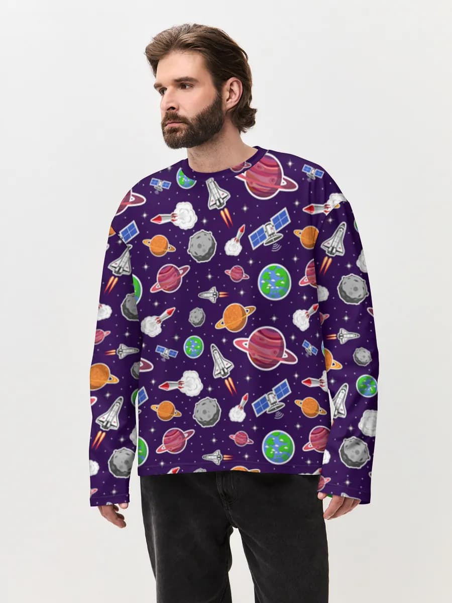 T-shirt Manches Longues Coton Oversize Homme