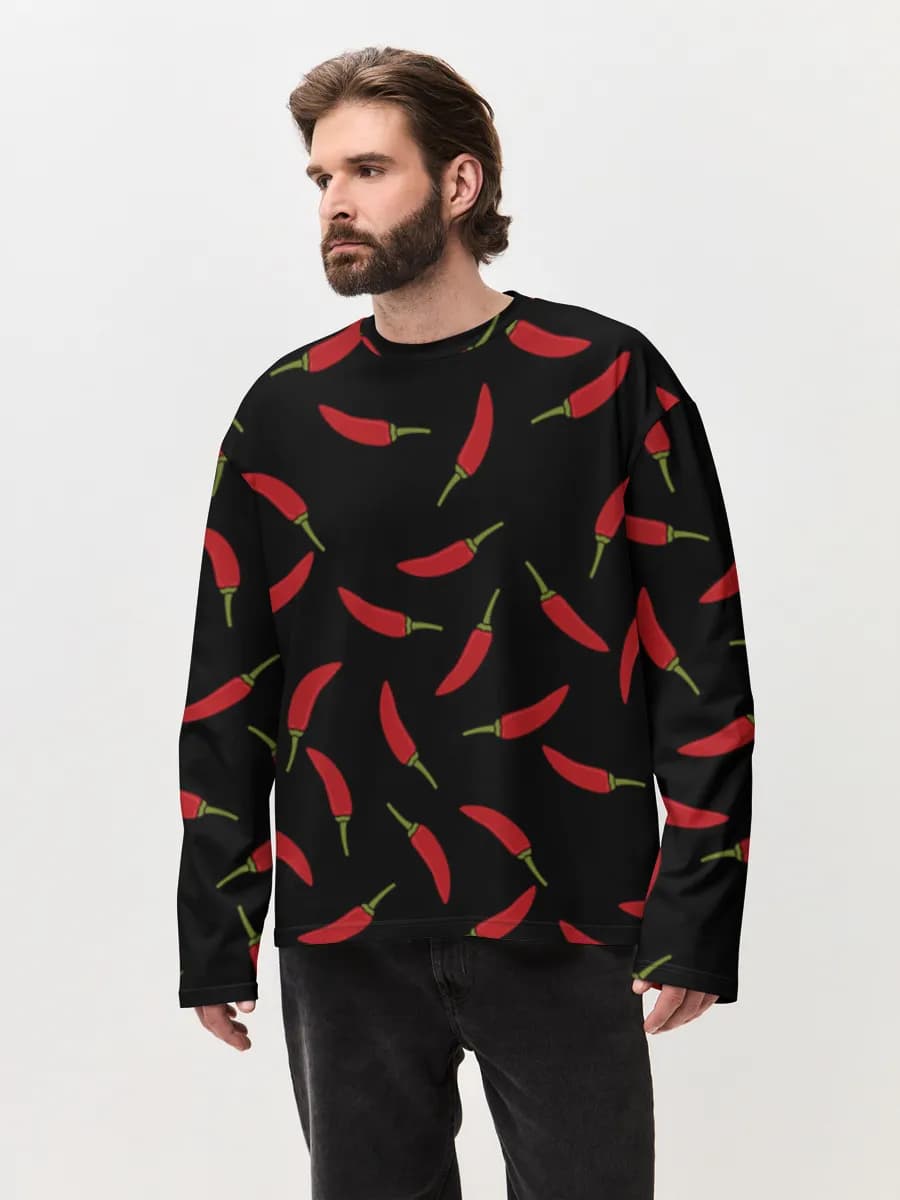 Men's oversized cotton long sleeve