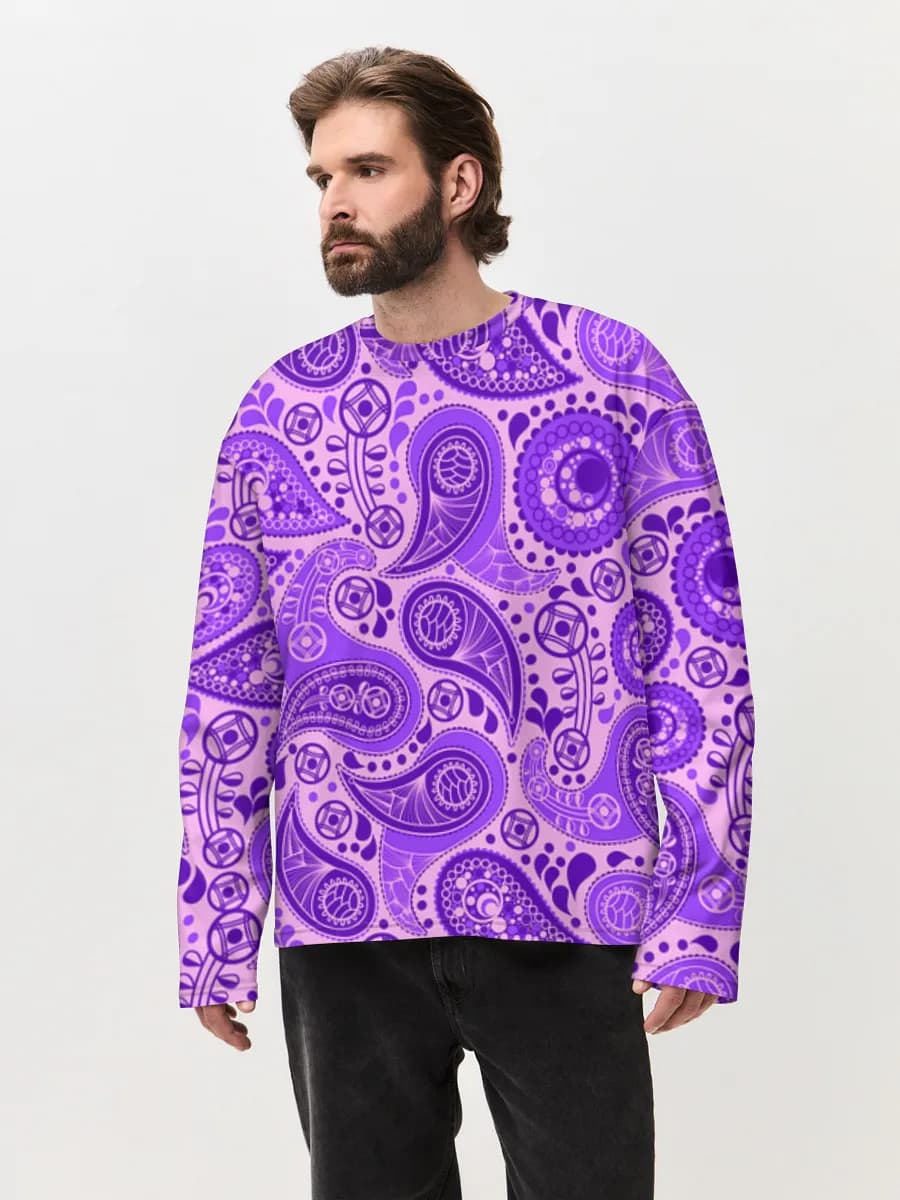 Camiseta de manga larga de algodón extragrande para hombre