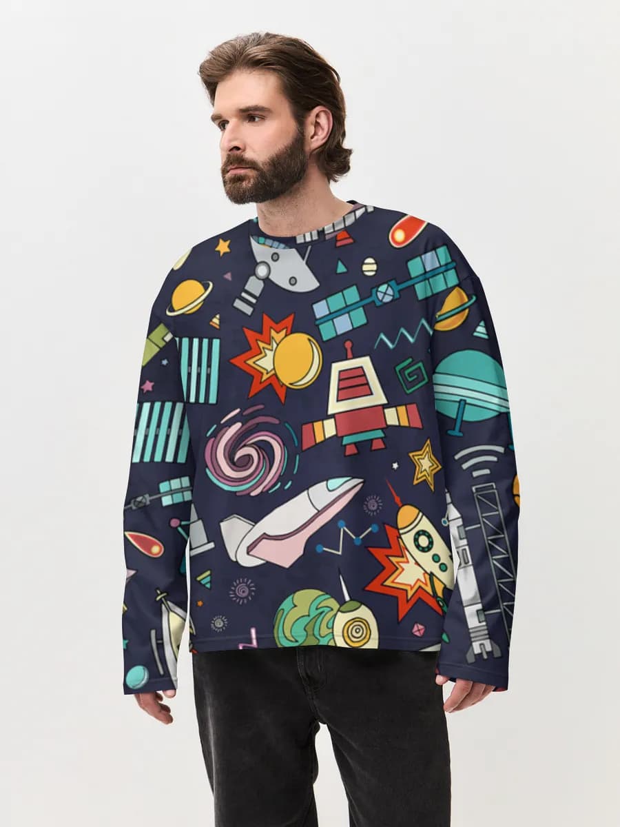 T-shirt Manches Longues Coton Oversize Homme
