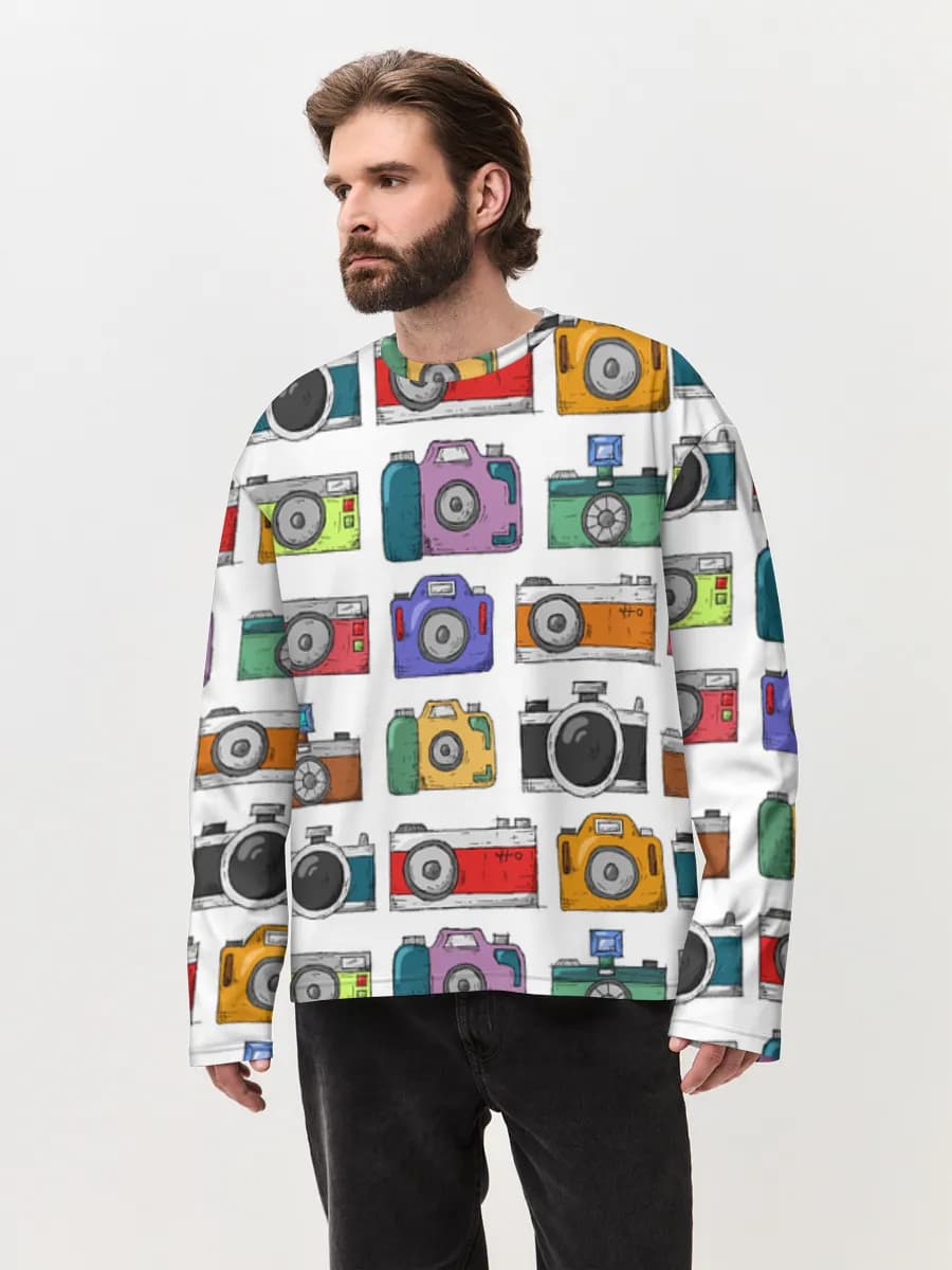 Men's oversized cotton long sleeve