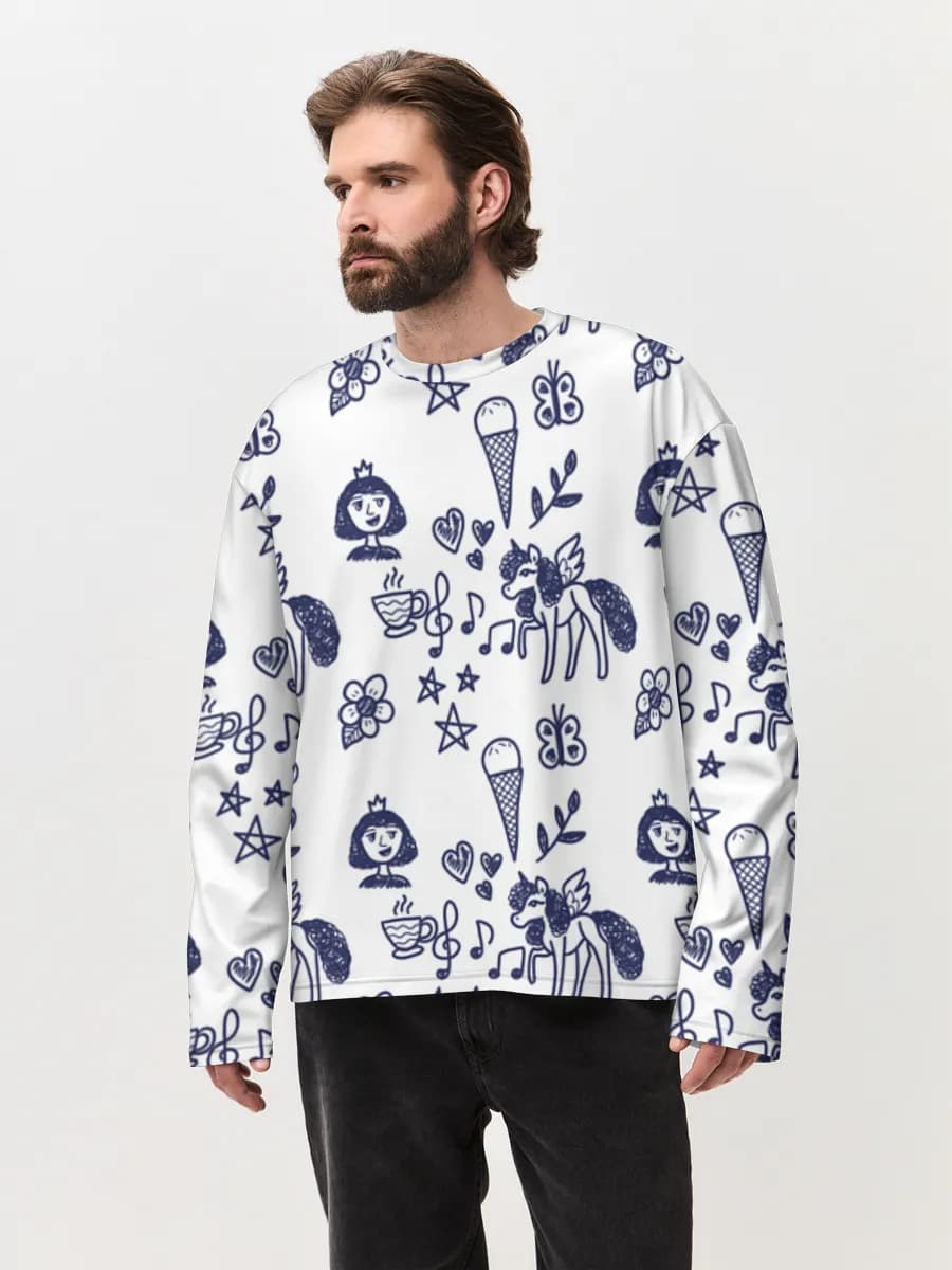 Men's oversized cotton long sleeve