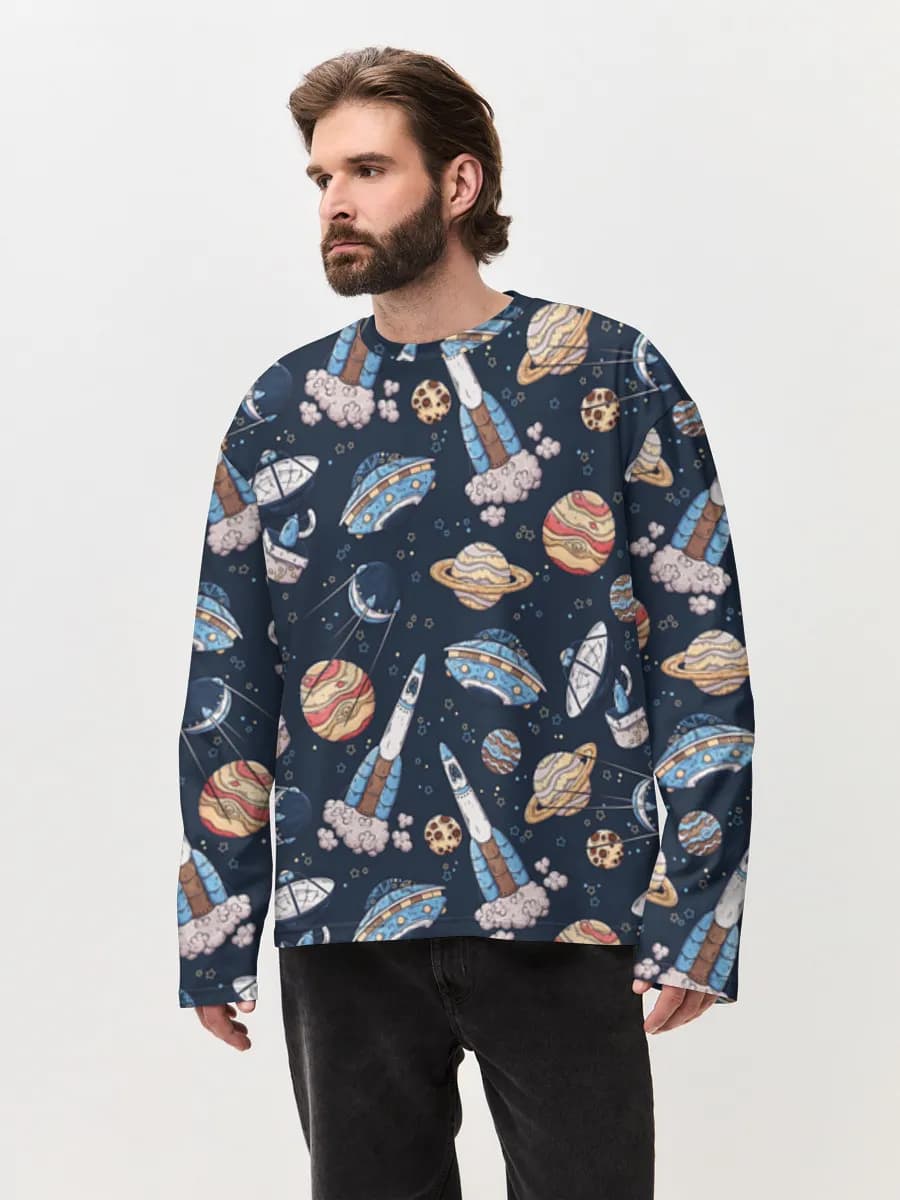 Men's oversized cotton long sleeve