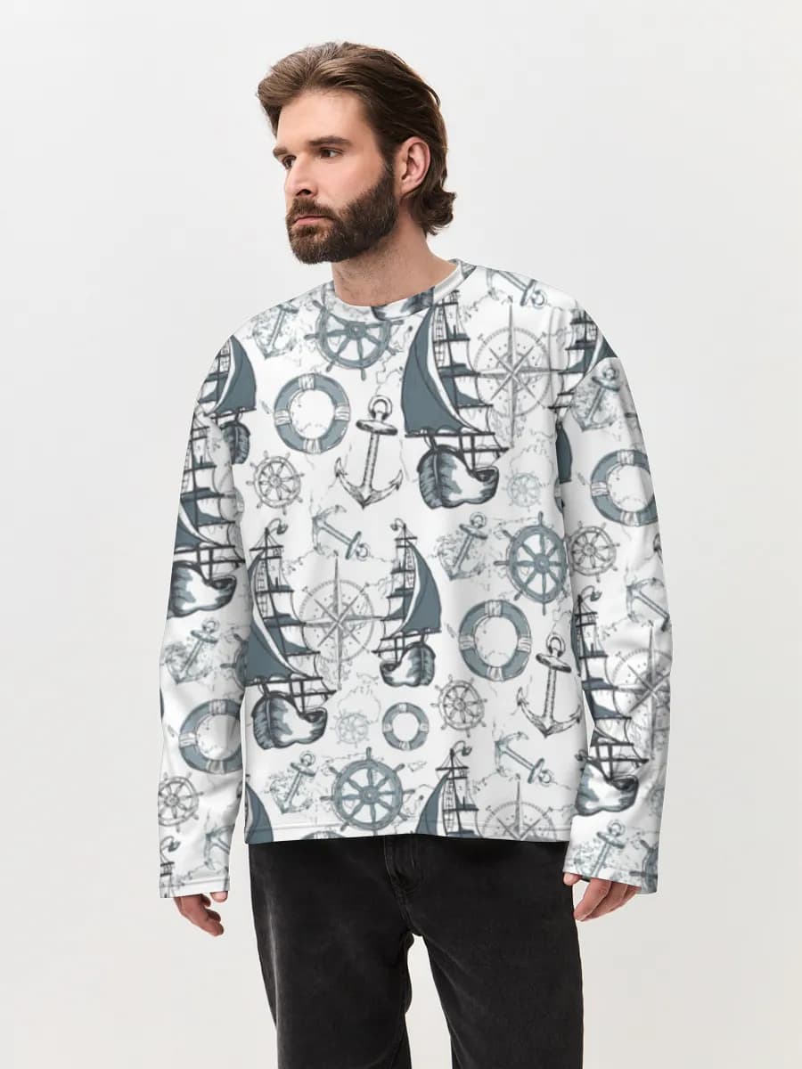 Men's oversized cotton long sleeve