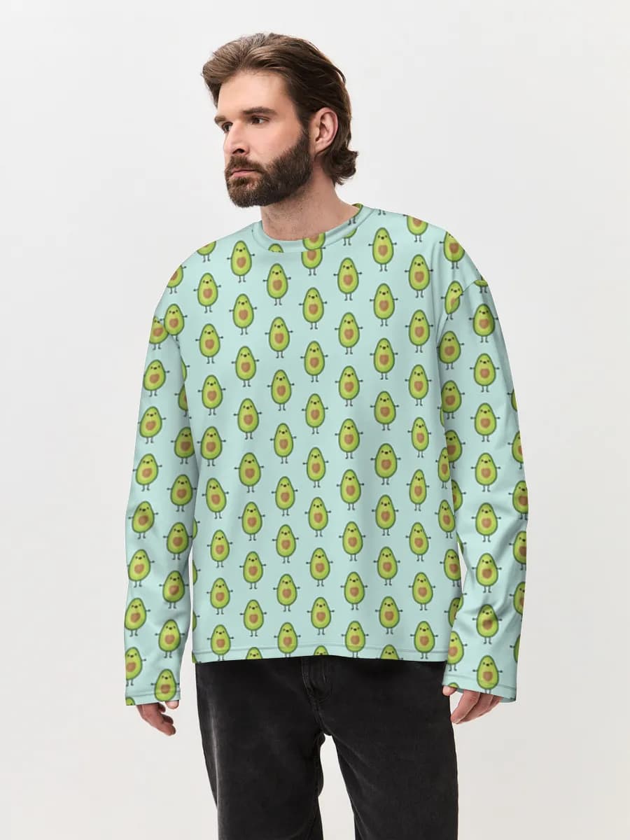 Camiseta de manga larga de algodón extragrande para hombre