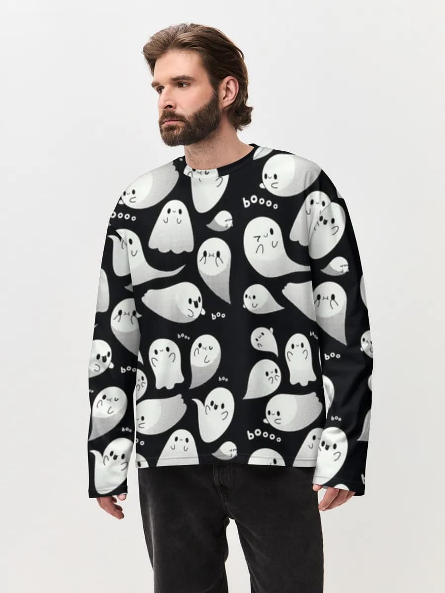 T-shirt Manches Longues Coton Oversize Homme