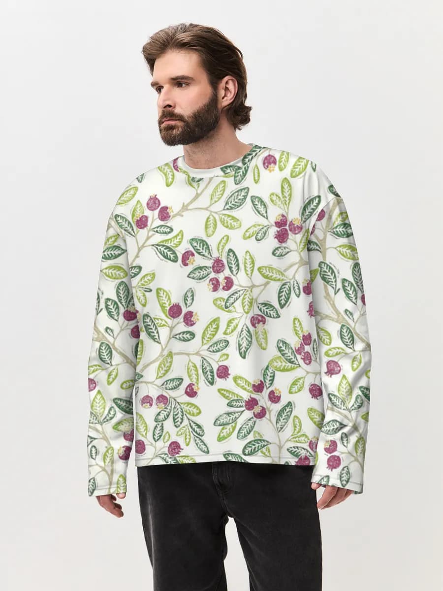 Camiseta de manga larga de algodón extragrande para hombre