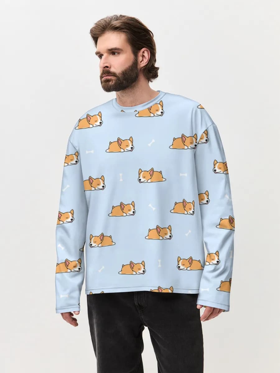 Men's oversized cotton long sleeve