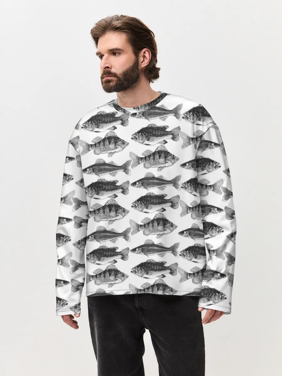 T-shirt Manches Longues Coton Oversize Homme