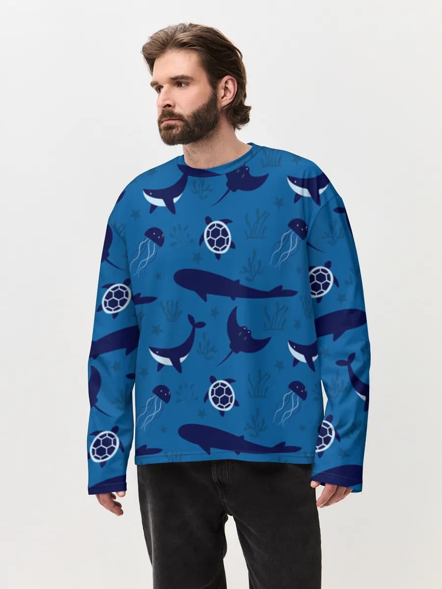Men's oversized cotton long sleeve