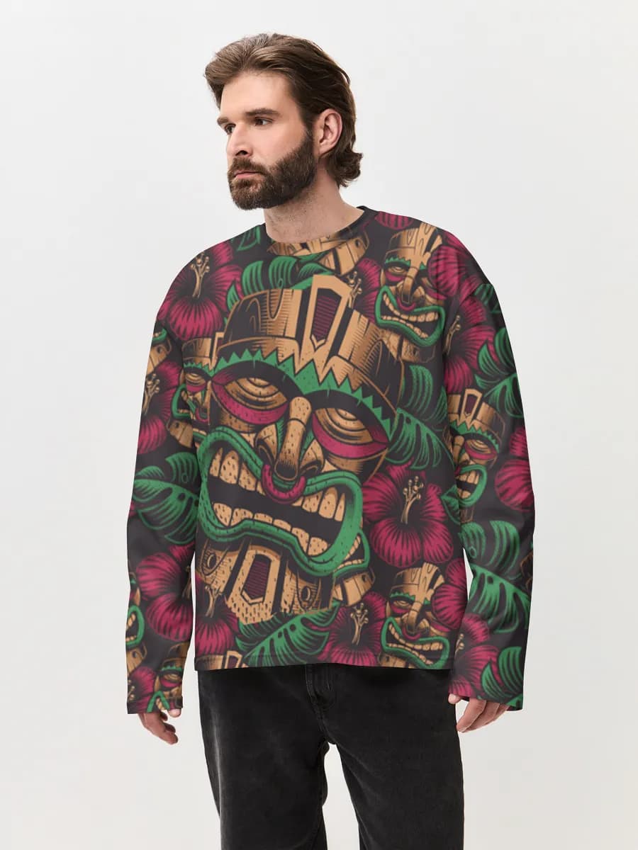 Men's oversized cotton long sleeve