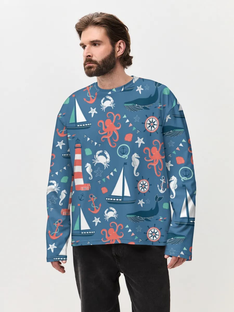 Men's oversized cotton long sleeve