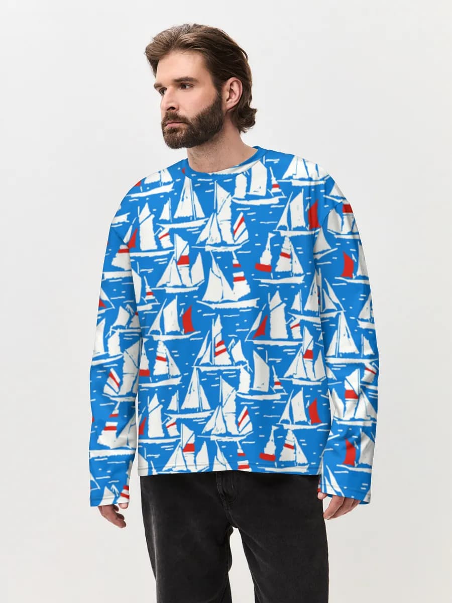 T-shirt Manches Longues Coton Oversize Homme