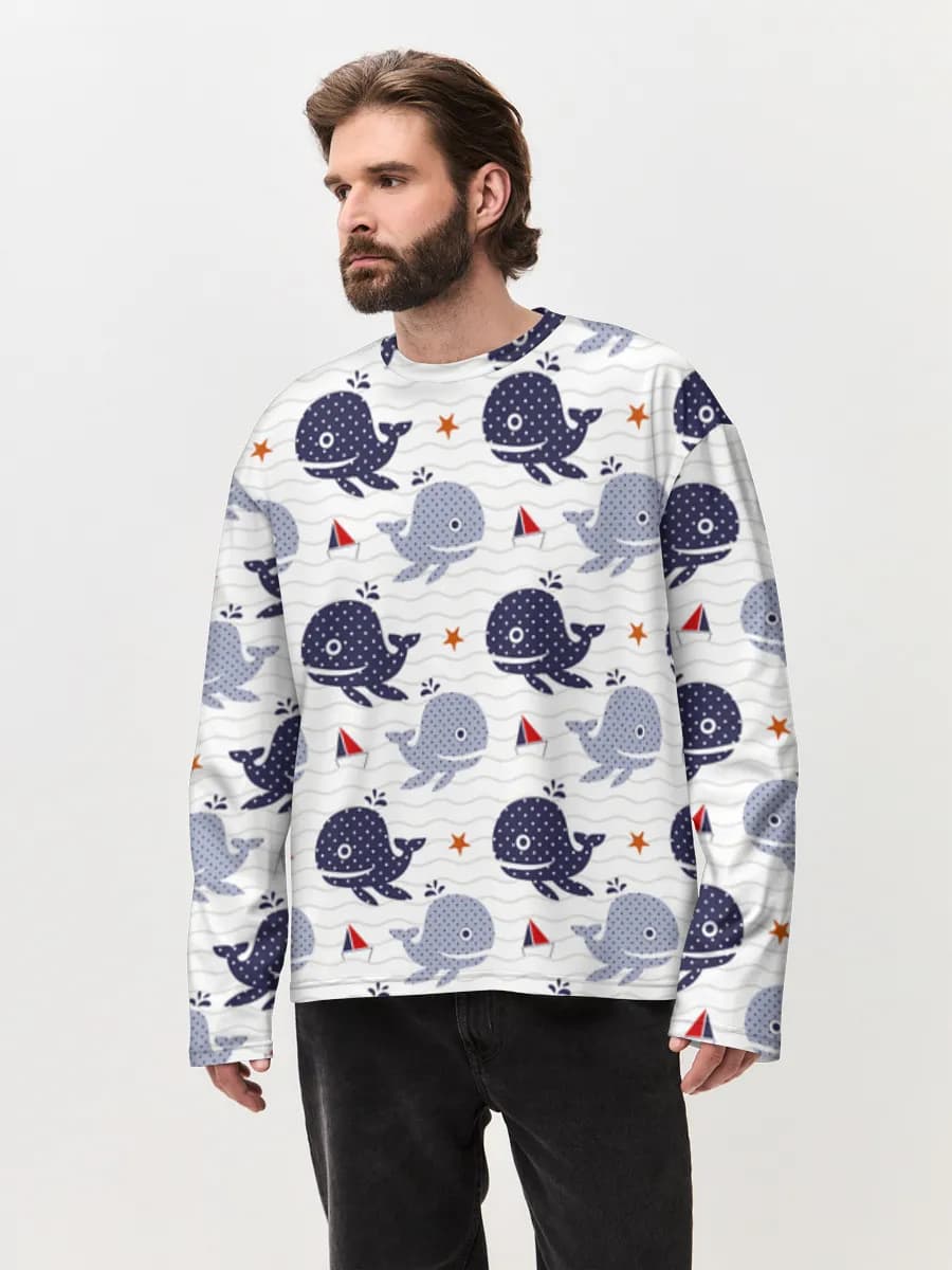 Men's oversized cotton long sleeve