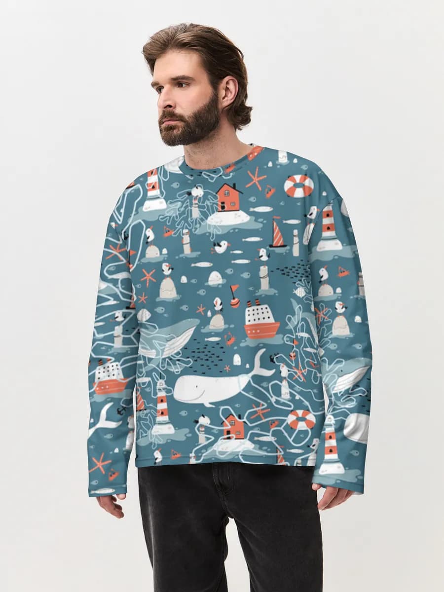 Men's oversized cotton long sleeve
