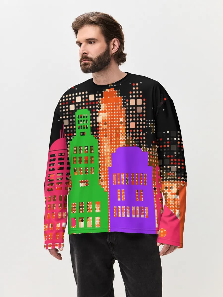 T-shirt Manches Longues Coton Oversize Homme