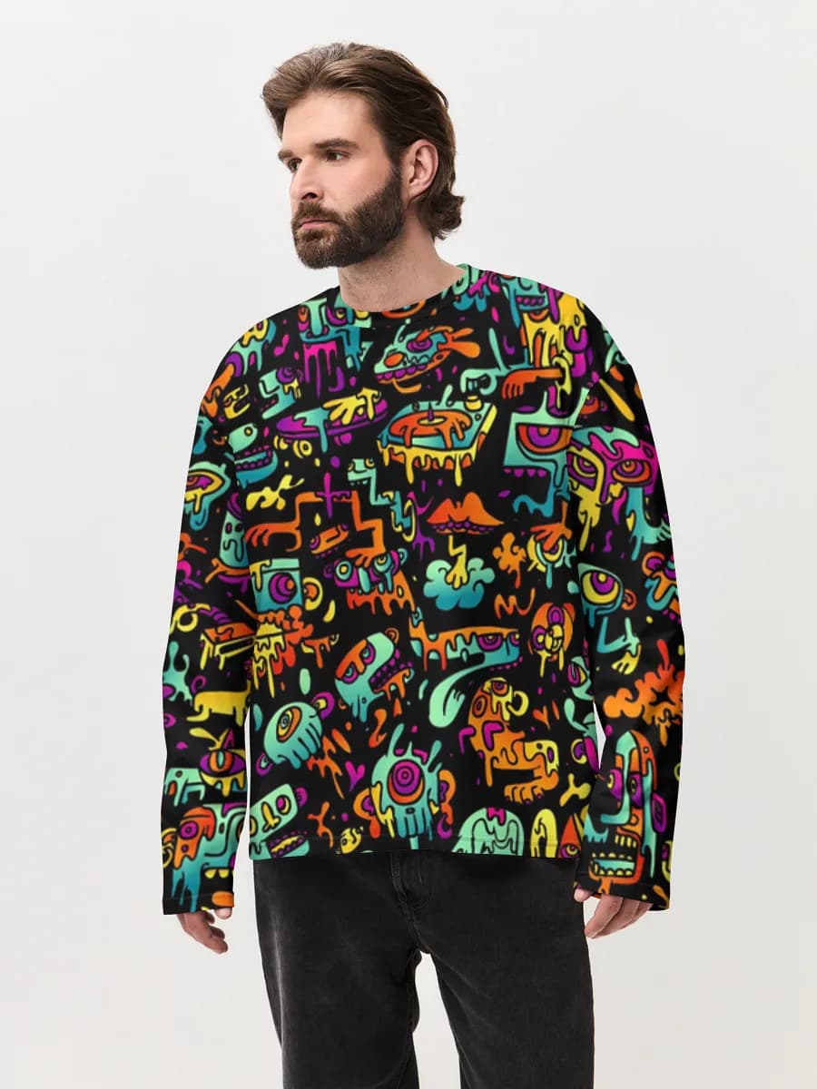 Men's oversized cotton long sleeve