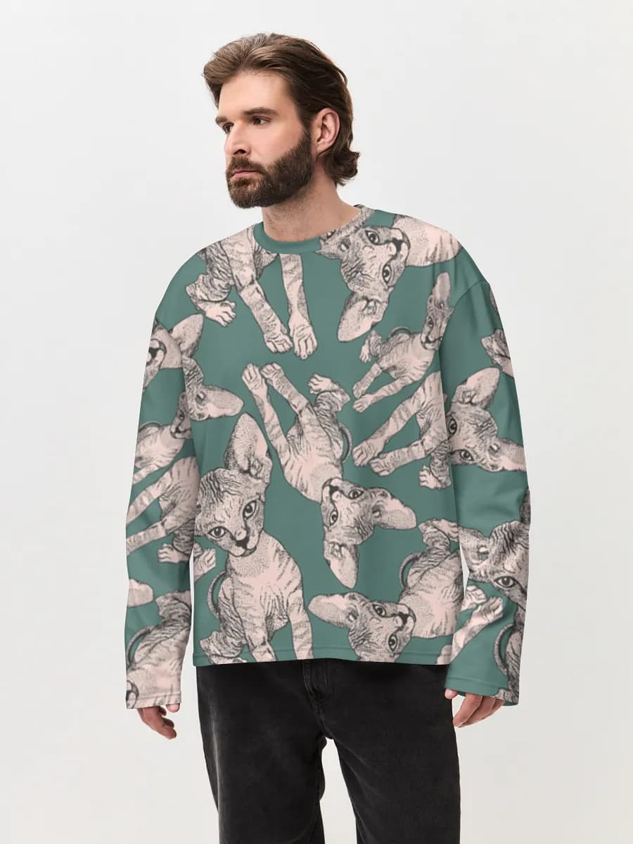 Men's oversized cotton long sleeve