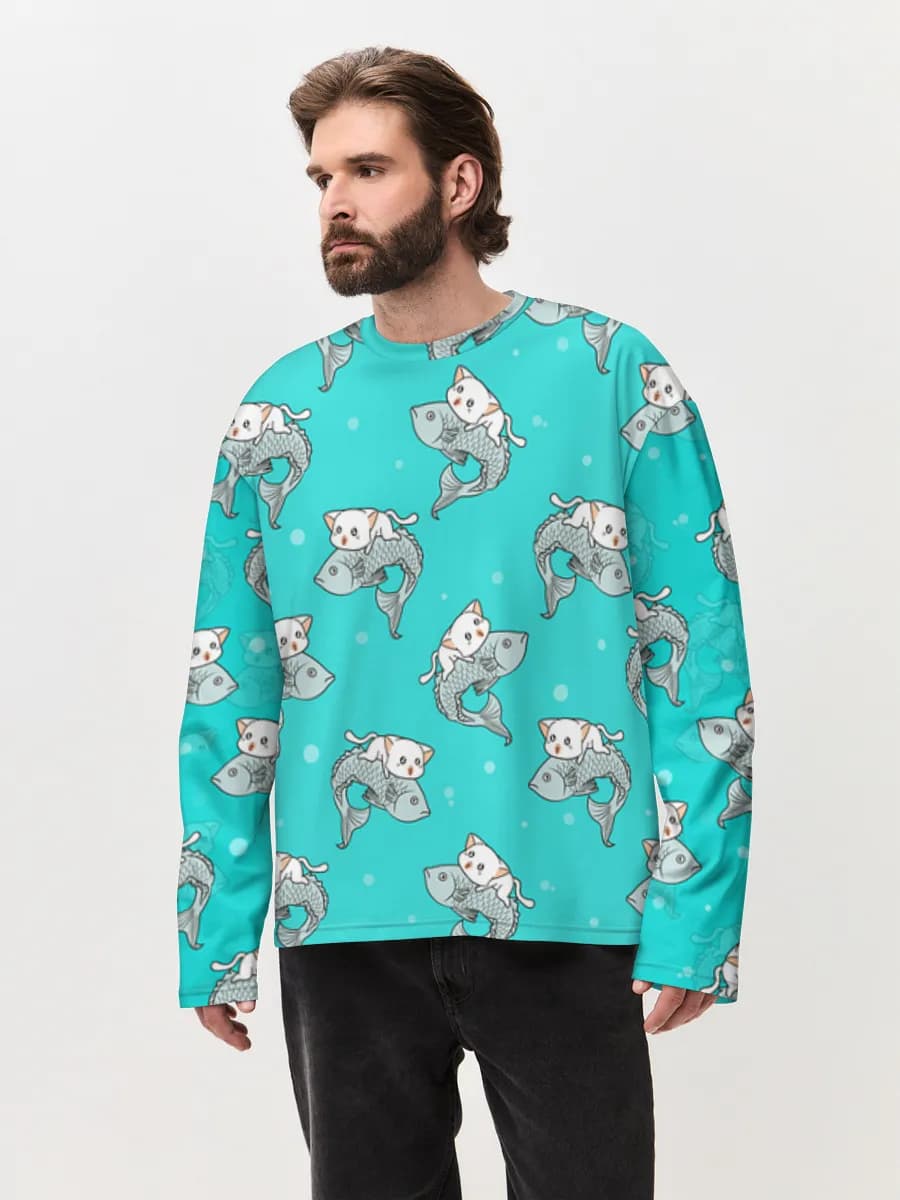 Men's oversized cotton long sleeve