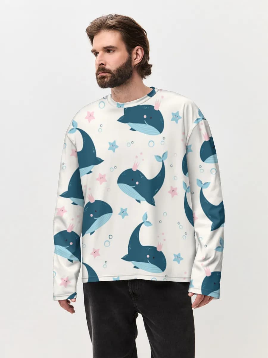 T-shirt Manches Longues Coton Oversize Homme