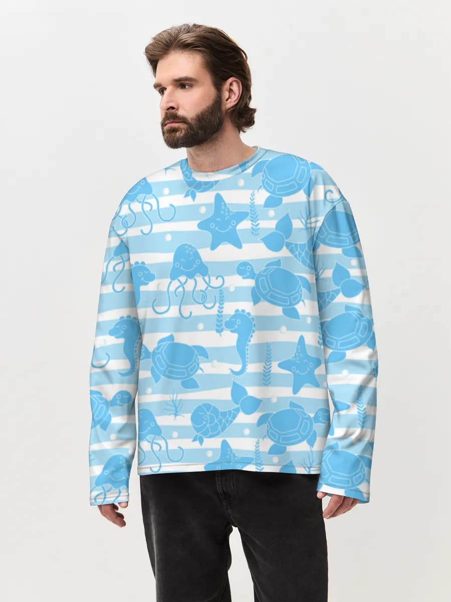 T-shirt Manches Longues Coton Oversize Homme