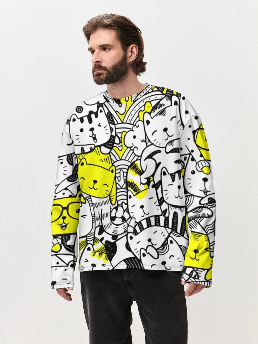 T-shirt Manches Longues Coton Oversize Homme