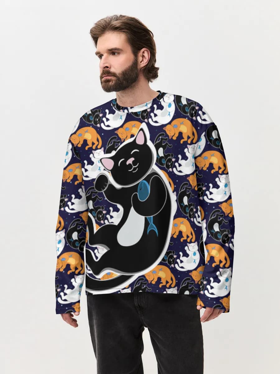 T-shirt Manches Longues Coton Oversize Homme