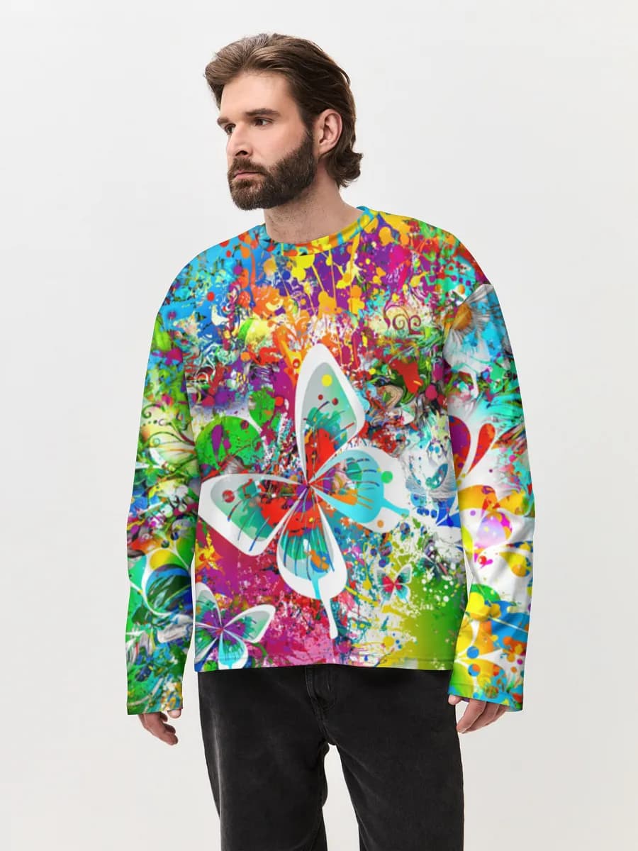 Men's oversized cotton long sleeve