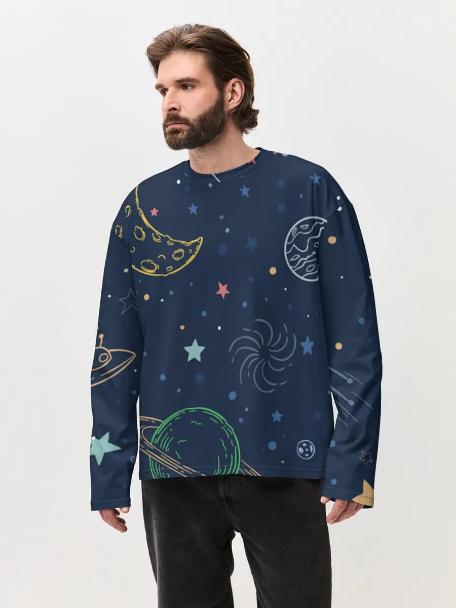 T-shirt Manches Longues Coton Oversize Homme