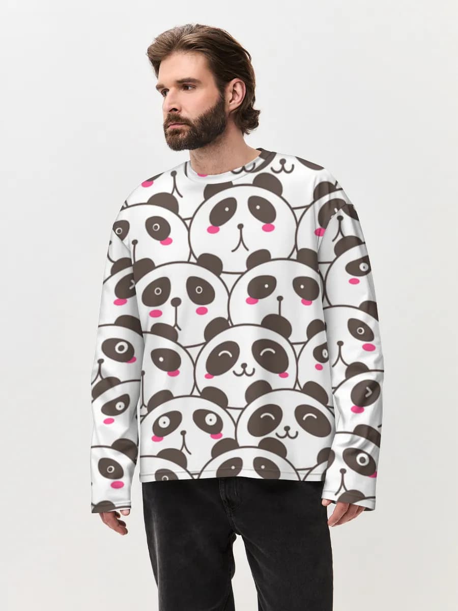 T-shirt Manches Longues Coton Oversize Homme