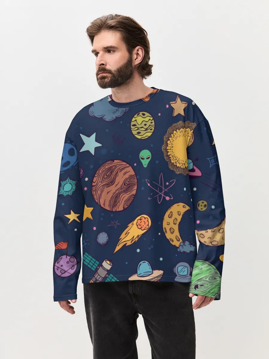 Men's oversized cotton long sleeve
