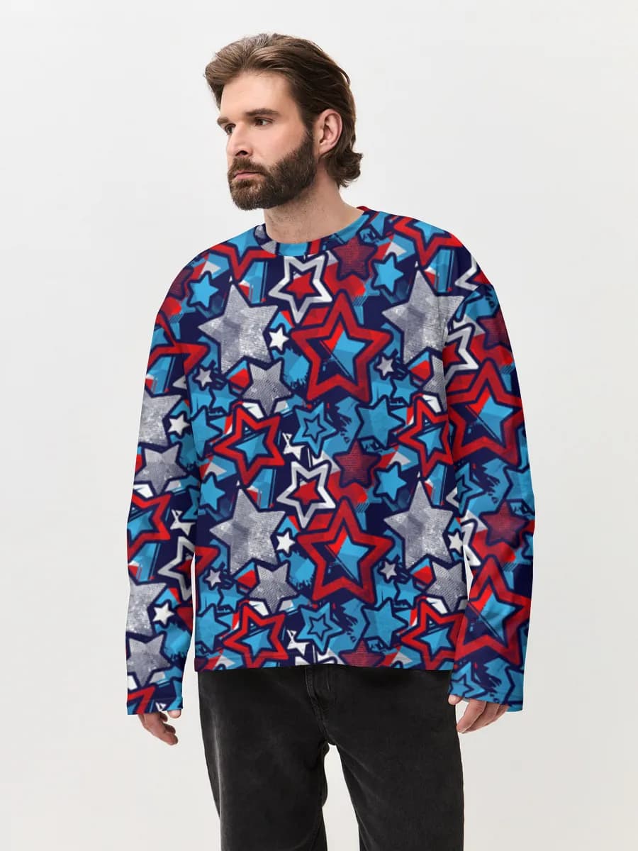 T-shirt Manches Longues Coton Oversize Homme