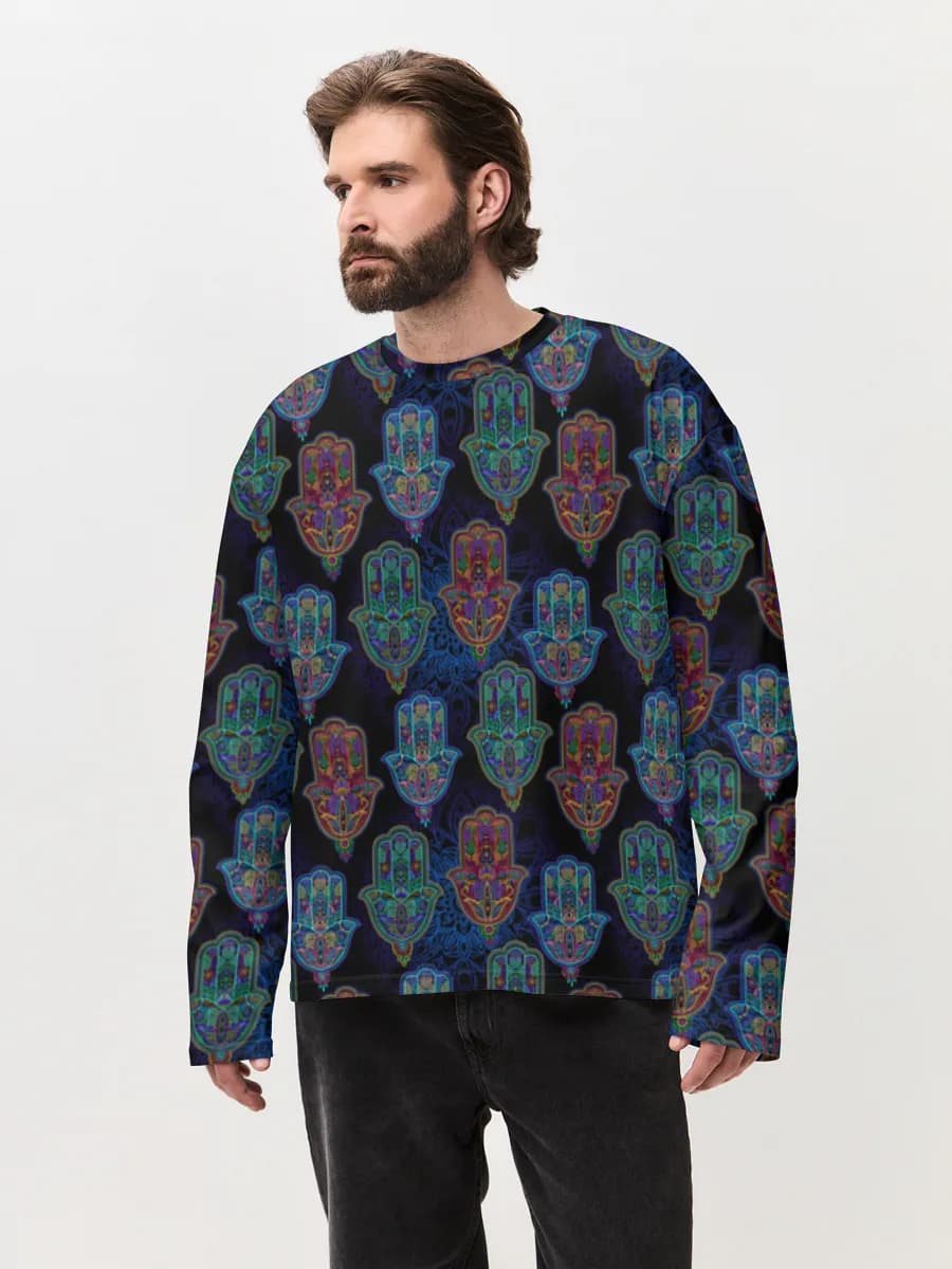 Men's oversized cotton long sleeve
