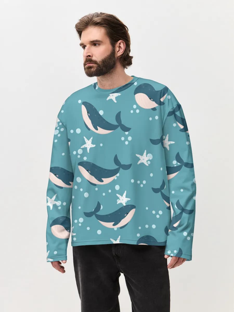 T-shirt Manches Longues Coton Oversize Homme