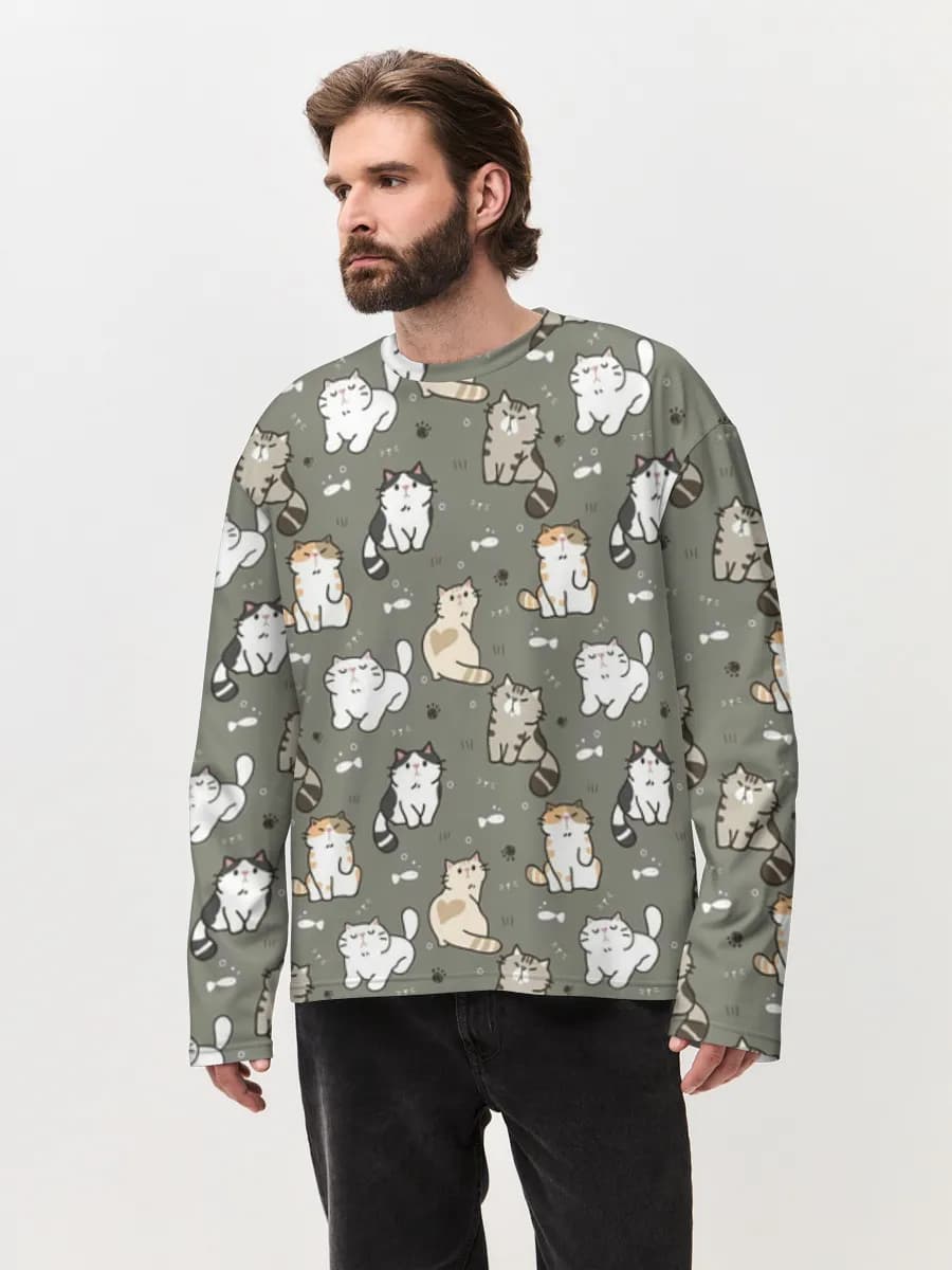 Men's oversized cotton long sleeve