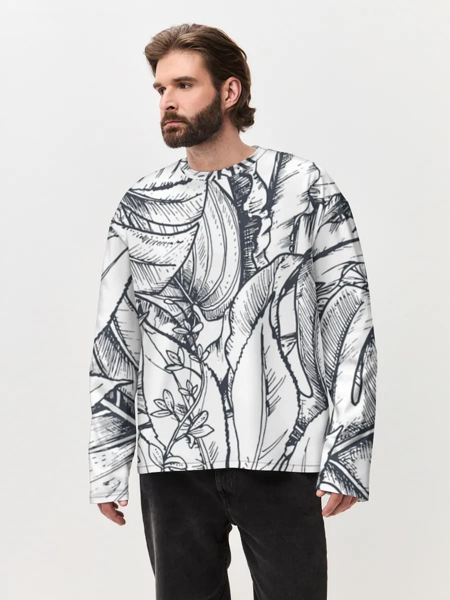 Men's oversized cotton long sleeve
