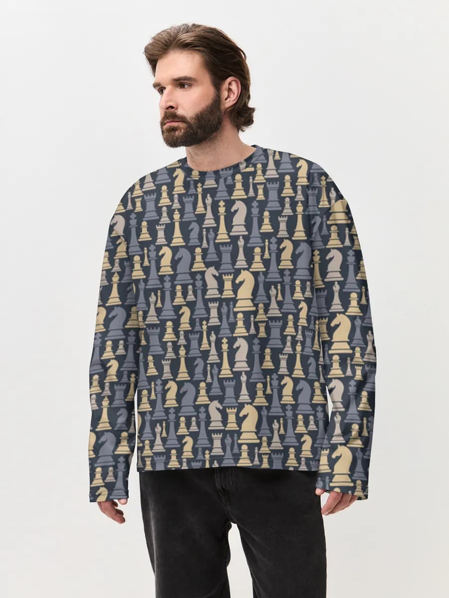 Camiseta de manga larga de algodón extragrande para hombre