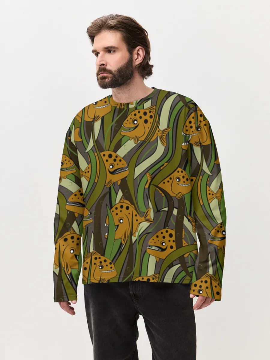 T-shirt Manches Longues Coton Oversize Homme