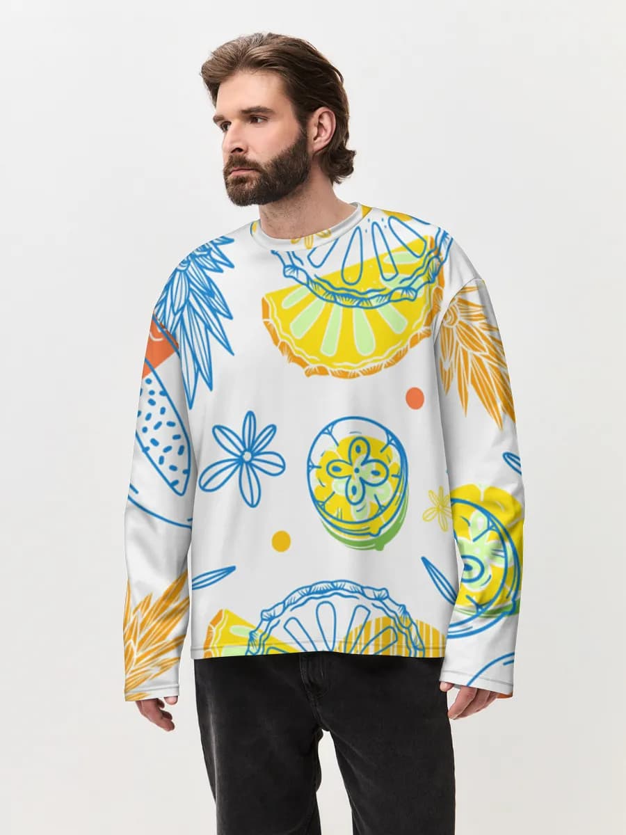 T-shirt Manches Longues Coton Oversize Homme