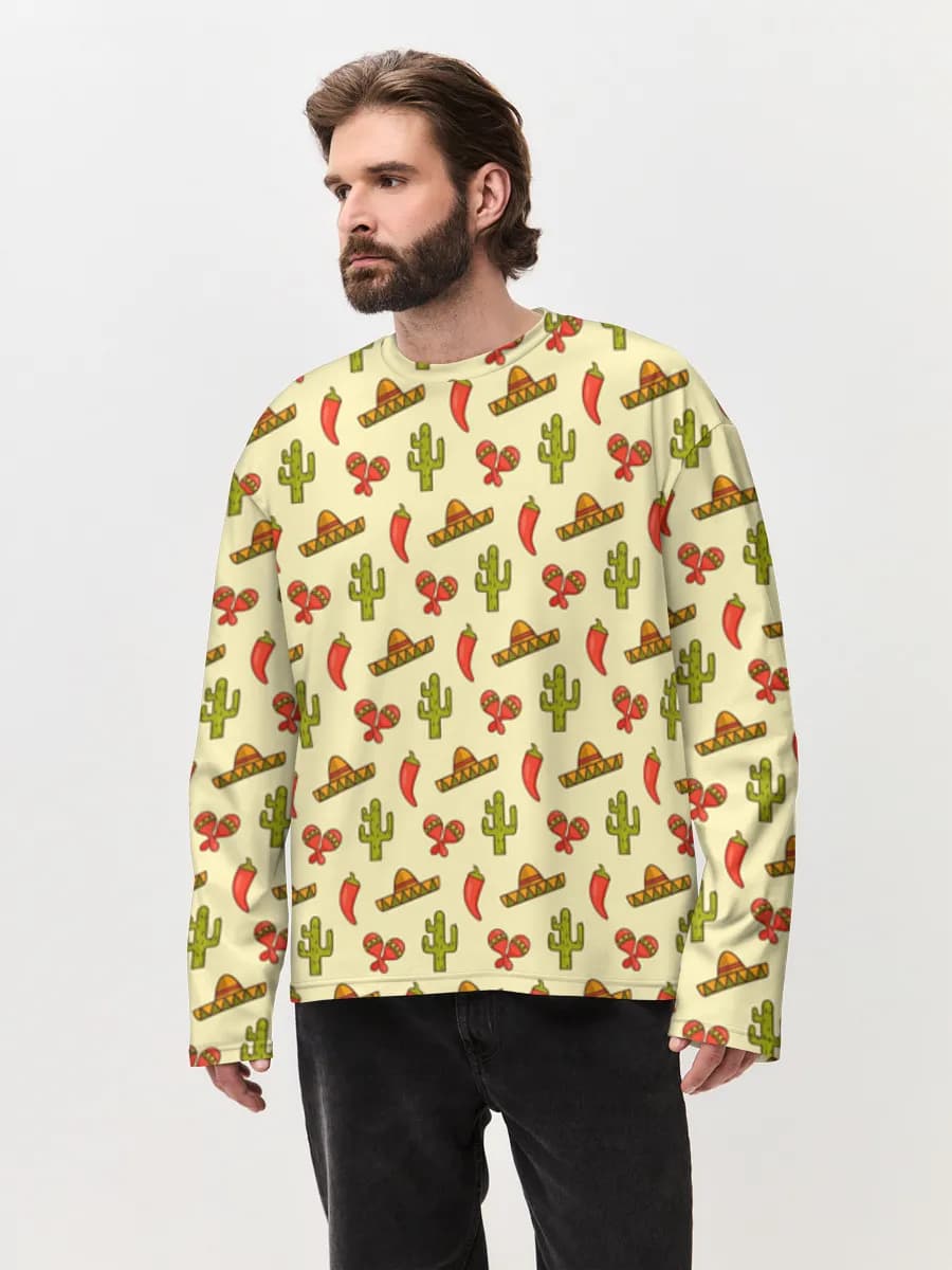 Men's oversized cotton long sleeve