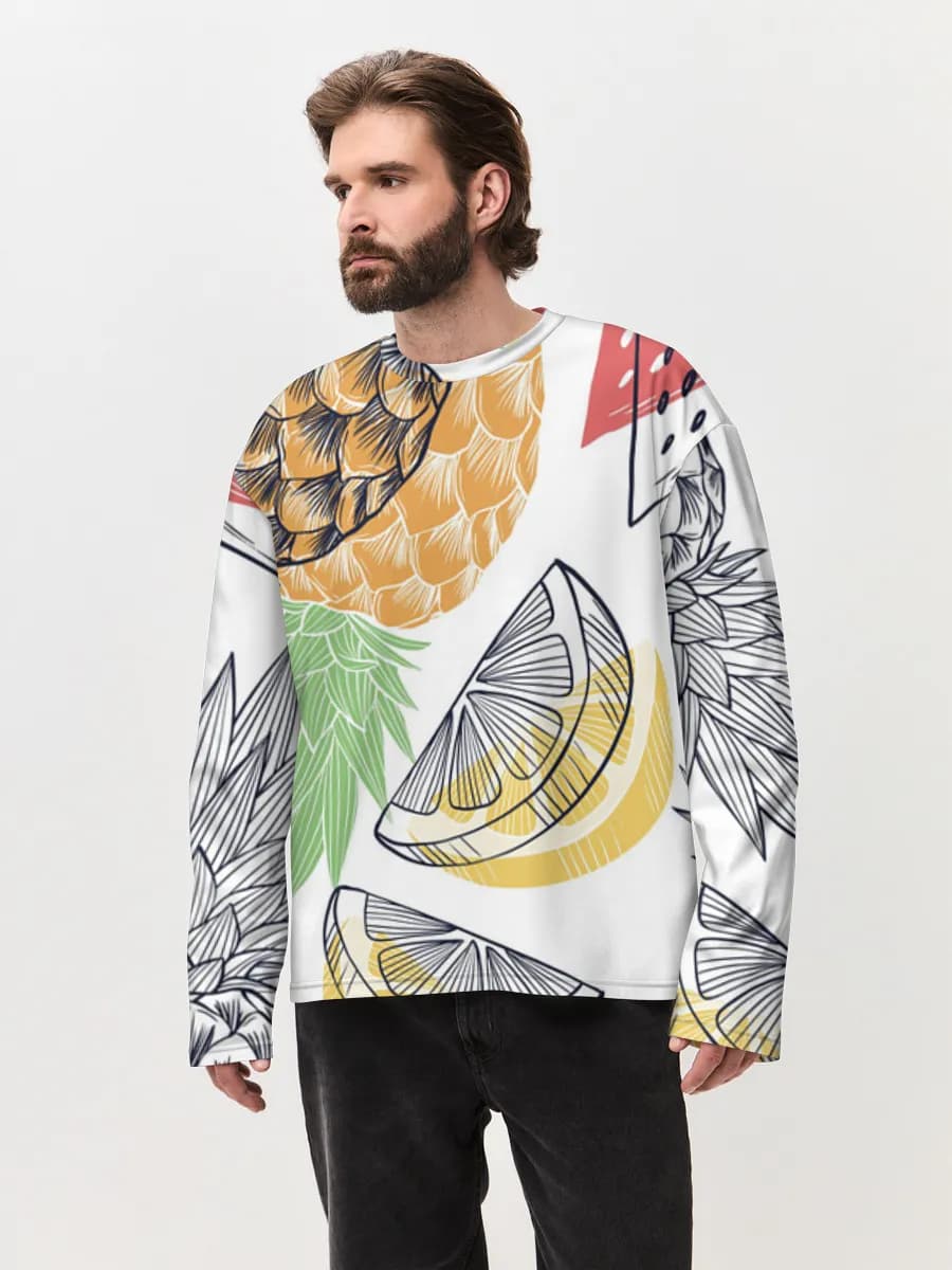Men's oversized cotton long sleeve