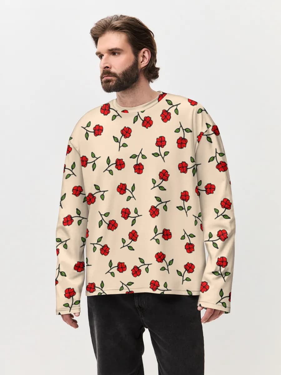 T-shirt Manches Longues Coton Oversize Homme