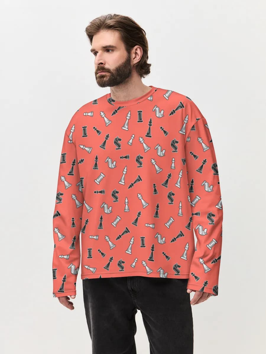 Camiseta de manga larga de algodón extragrande para hombre