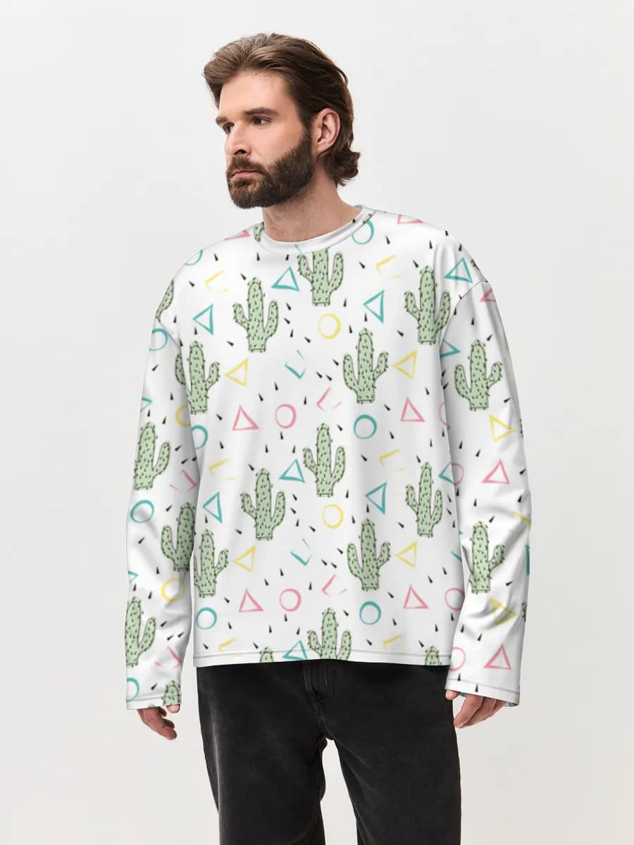 T-shirt Manches Longues Coton Oversize Homme