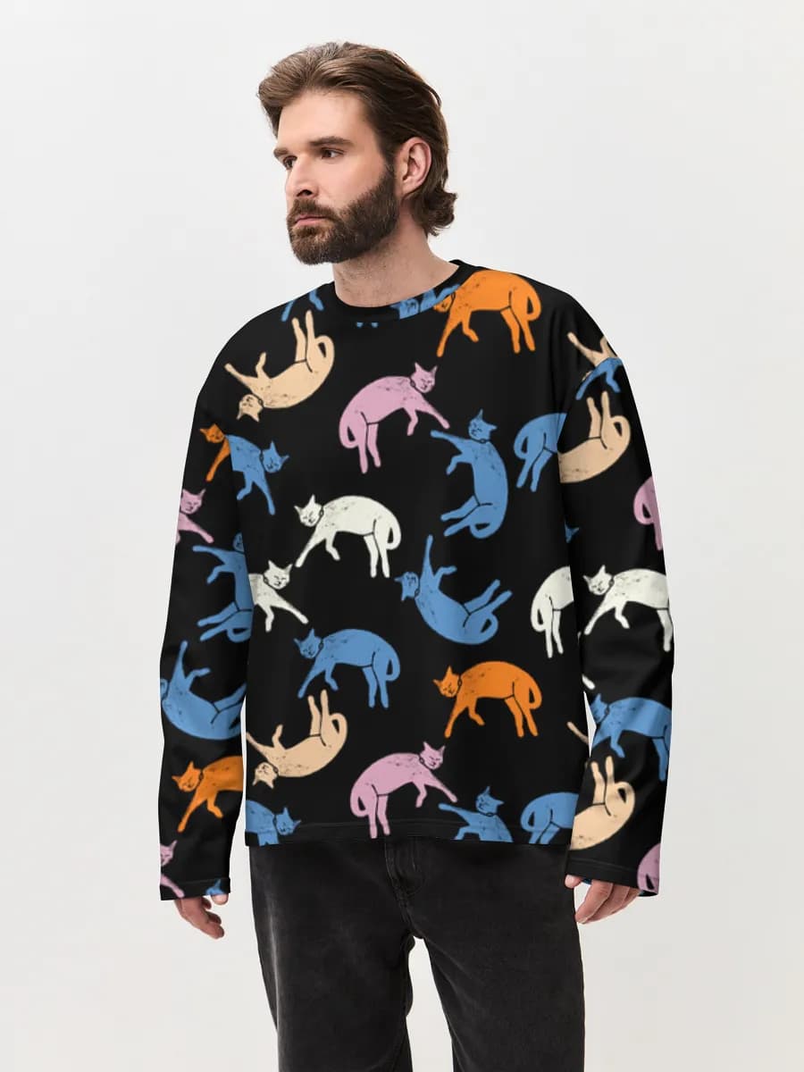 T-shirt Manches Longues Coton Oversize Homme