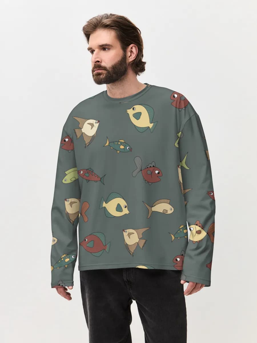 T-shirt Manches Longues Coton Oversize Homme