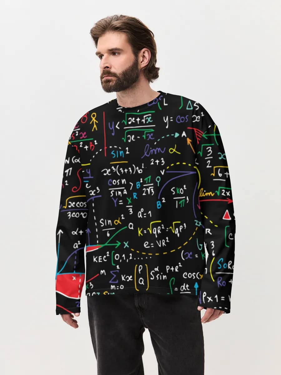 Camiseta de manga larga de algodón extragrande para hombre